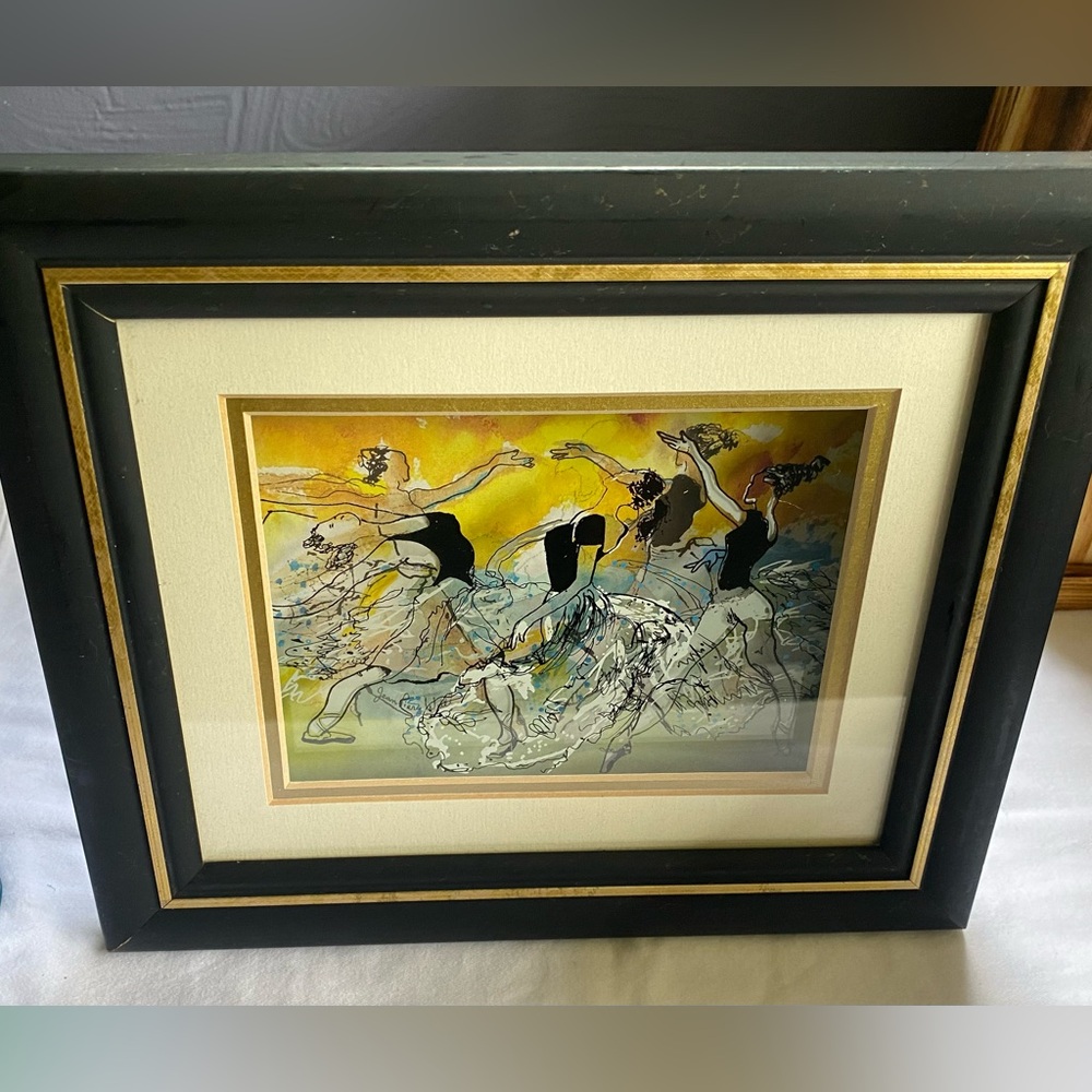 Jean Pierre Weill "Ballet Class" 3D painting on glass, vitreography- signed